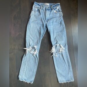 Abercrombie & Fitch The 90’s Straight Ultra High Rise Distressed Jeans Size 25